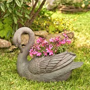 Zaer Ltd International Pre-Order: Set of 2 Magnesium Swan Planters "Derek & Odette" ZR145470-SET View 2