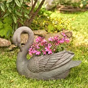 Zaer Ltd International Set of 2 Magnesium Swan Planters "Derek & Odette" ZR145470 View 2