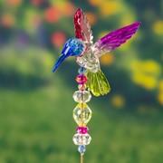 Zaer Ltd. International 22" Tall Five Tone Acrylic Hummingbird Pot Stakes in 6 Assorted Colors ZR203116 View 2