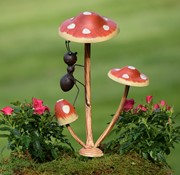 Zaer Ltd International Set of 6 Funny Ants on Mushrooms Garden Stakes ZR652404-SET View 2