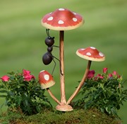 Zaer Ltd International Pre-Order: Set/6 Assorted Funny Ants on Iron Mushroom Garden Stakes "Funny Ants" ZR652404-SET View 2