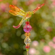 Zaer Ltd International 22" Tall Five Tone Acrylic Dragonfly Pot Stakes in 6 Assorted Color Variations ZR203216-SET View 2