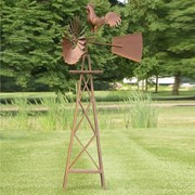 Zaer Ltd International 8ft. Tall Large Iron Windmill Stand with Rooster "Oscar" ZR158195 View 2