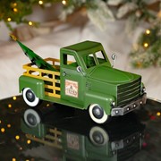 Zaer Ltd International Small Green Iron Pickup Truck with Christmas Tree ZR150818-GR View 2