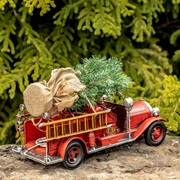 Zaer Ltd International 1930's Vintage Style Fire Truck with Open Cab & Christmas Tree VA170004 View 2