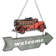 Zaer Ltd International Set of 6 Assorted Vintage Automobile Iron Hanging "WELCOME" Signs VA170009 View 2