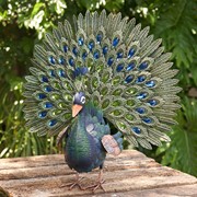 Zaer Ltd. International Pre-Order: Set of 3 Elegant Iron Peacocks with Jewel Detail ZR182200-SET View 2
