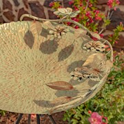 Zaer Ltd. International Set of 3 Frosted Gold Iron Birdbaths with Butterflies "Luciana" ZR171425-SET View 2