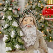 Zaer Ltd International Olde World Santa Claus Holding Christmas Tree & Basket ZR117654 View 2