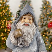 Zaer Ltd International 36" Tall Olde World Santa Claus with Bag of Gifts & Christmas Tree - Blue Cloak ZR117615 View 2