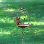 Zaer Ltd. International Set of 6 Assorted Animal Hanging Umbrella Birdfeeder Wind Chimes in Rust ZR777107-RSS View 2