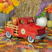 Zaer Ltd International Small Harvest Pickup Truck with Pumpkins in Glossy Red ZR160892-RD View 2