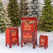Zaer Ltd International Set of 3 "Letters to Santa" Christmas Mailboxes ZR361497-SET View 2