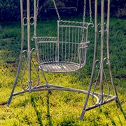 Zaer Ltd International "Oasis" Iron Garden Swing Chair in Blue Bronze ZR160144-BB View 2