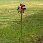 Zaer Ltd International Pre-Order: 73.75"T Country Style MultiHome Iron Birdhouse Stake "Plumsteadville" ZR182431 View 2