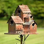 Zaer Ltd International Pre-Order: 73.75"T. Country Style Multi-Home Iron Birdhouse Stake "Doylestown" ZR182432 View 2