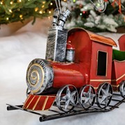 Zaer Ltd International Metal Christmas Train with 2 Carts on Track "X-M-A-S" ZR100978 View 2