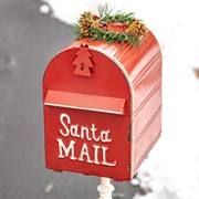 Zaer Ltd International Pre-Order: 42" Tall Standing "Santa's Mail" Christmas Mailbox w/LED Wreath ZR361849-RD View 2