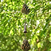 Zaer Ltd International Pre-Order: 72" Long Antique Bronze Hanging Pinecone Rain Chain ZR168626-BZ View 2