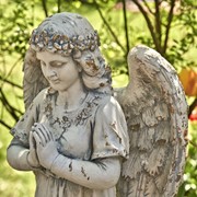 Zaer Ltd International 36" Tall Praying Magnesium Angel Statue in Antique Grey "Gabriella" ZR252316-GY View 2
