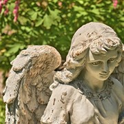 Zaer Ltd International 24" Tall Kneeling Angel Child Statue & Birdbath in Antique Grey "Cassiel" ZR253524-GY View 2