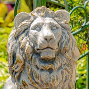 Zaer Ltd International 26.5" Tall Set of 2 Magnesium Lion Sentry Statues in Grey "Marloni & Antonio" ZR560270-GY View 2