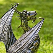 Zaer Ltd International Pre-Order: 21" Tall Metal Dragon Statue "Alexander" ZR180719 View 2