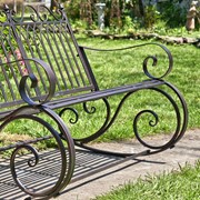 Zaer Ltd International "Tatiana" Iron Rocking Garden Bench in Antique Bronze ZR819611-BZ View 2