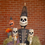 Zaer Ltd International Set of 2 Standing 63.5" Tall Halloween Skeleton Soldiers with Staffs ZR983492-3-SET View 2