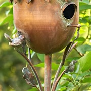 Zaer Ltd International Pre-Order: 65.25" Tall Acorn Shaped Copper Finish Birdhouse Stake ZR193149 View 2
