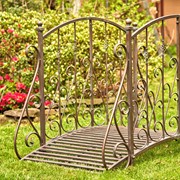 Zaer Ltd International Pre-Order: 5ft. Long Antique Style Iron Garden Bridge in Ant Bronze "Paris 1968" ZR140960-BZ View 2