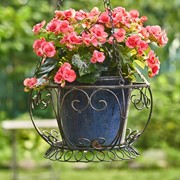 Zaer Ltd International 28.35" Long Hanging Iron Basket Planter in Antique Bronze "Paris 1968" ZR180315-BZ View 2