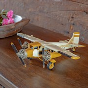 Zaer Ltd. International Metal Model Airplane Decor in Yellow and Cream RD204155-YL View 2