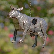 Zaer Ltd. International Galvanized Hanging Animal Birdhouse - Cow ZR180249-C View 2