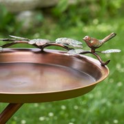 Zaer Ltd. International 32" Tall Shallow Copper-Finished Iron Birdbath with Branch Stand ZR190779-CP View 2