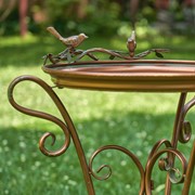 Zaer Ltd. International Shallow Copper Birdfeeder and Tray with Three Leg Stand ZR700690-CP View 2