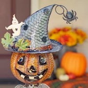 Zaer Ltd. International 42.5" Tall Pumpkin Witch with Jack-O-Lantern Candy Holder Halloween Decoration ZR190343 View 2