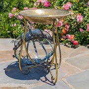 Zaer Ltd International Pre-Order: Set/3 Glass Dome Terrariums with Iron Stand in Gold "Marseilles 1792" ZR530995-FGS View 2