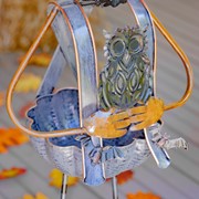 Zaer Ltd. International 42.5" Tall Metal Pumpkin Witch with Owl Candy Holder ZR190341 View 2