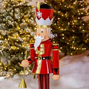 Zaer Ltd. International 61" Tall Large Iron Christmas Nutcracker with Trumpet & LED Light "David" ZR190661 View 2