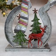 Zaer Ltd. International Pre-Order: S/2 Galvanized Cookie Cutter Snowmen with Christmas Trees & Reindeer ZR190301-SET View 2
