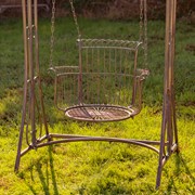 Zaer Ltd International "Oasis" Iron Garden Swing Chair in Antique Bronze ZR160144-BZ View 2