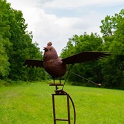 Zaer Ltd International 81.5" Tall Large Iron Rocking Rooster Garden Stake "Carlos" ZR183067 View 2