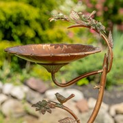 Zaer Ltd. International 27" Tall Antique Copper Scallop Edge Birdbath with Branch Legs ZR198205-CP View 2