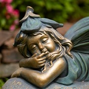 Zaer Ltd International 20" Tall Magnesium Fairy Statue Laying on Tummy "Fern" ZR339120 View 2