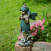 Zaer Ltd International 27" Tall Magnesium Fairy Statue with Snail "Lilac" ZR220627 View 2