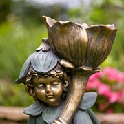 Zaer Ltd International 27.5" Tall Fairy Garden Statue with Flower "Tato" ZR225028 View 2
