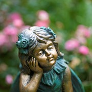 Zaer Ltd International Pre-Order: 20" Tall Fairy Statue Sitting on Flower "Gardenia" ZR229919 View 2