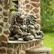 Zaer Ltd International 24.5" Tall Set of 2 Chinese Lions "Fu Dog" Guardian Statue ZR583240-SET View 2