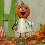 Zaer Ltd International "Alexie" Jack-O-Lantern Ghost Halloween Figurine with LED Lights ZR195971 View 2